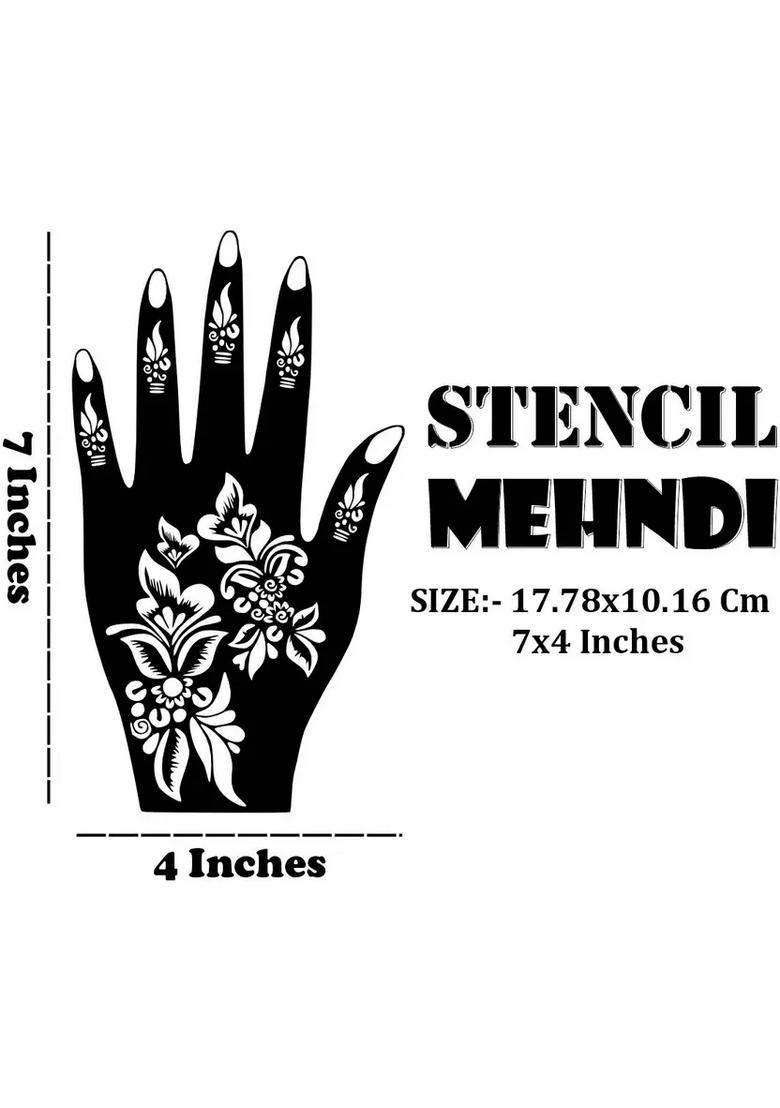 Mix Design Combo Mehndi Stencil Stickers For All Celebration - Indya