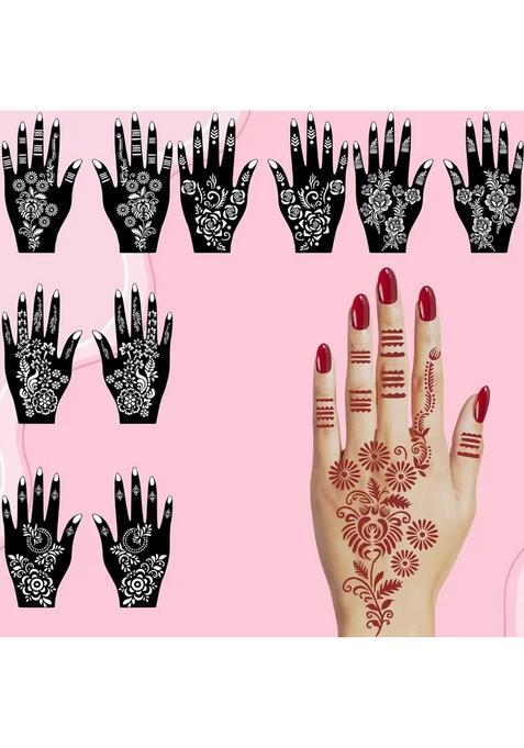 Instant Mehndi Stencil Sticker Combo For Simple Patterns