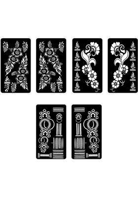 Bridal Event Combo Mehndi Stencil Sticker Pack For Soft Floral Hand Impression