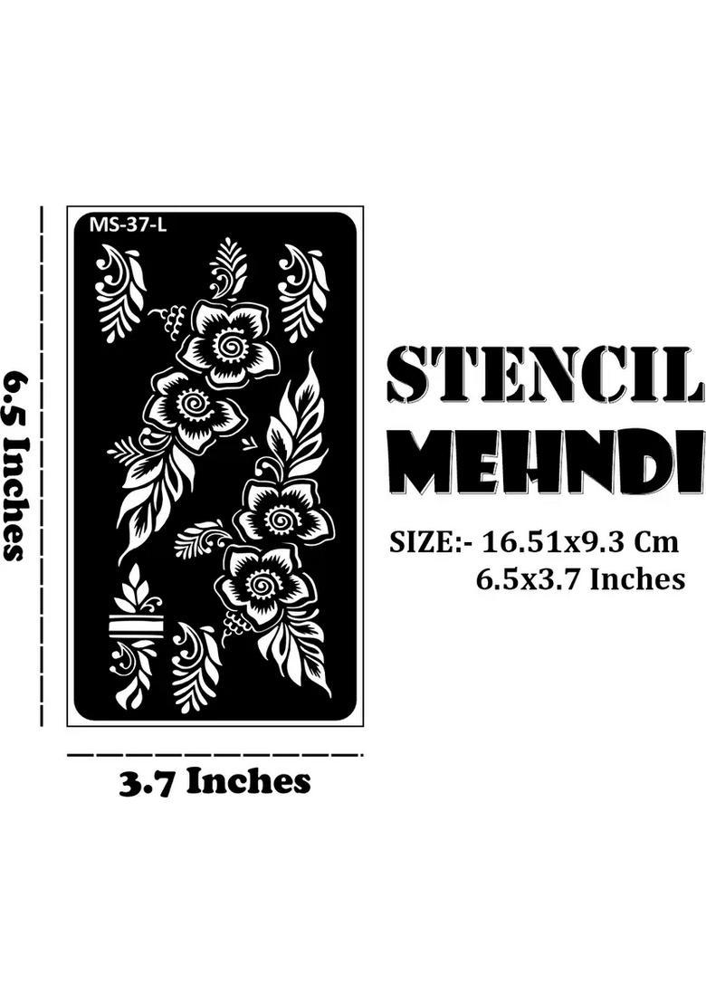 Bridal Event Combo Mehndi Stencil Sticker Pack For Soft Floral Hand Impression - Indya