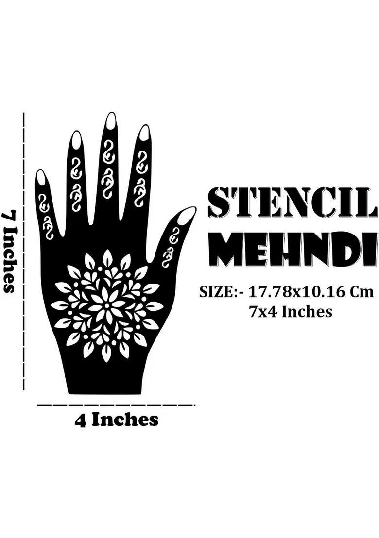 Henna Combo Mehndi Stencil Sticker For Smooth & Artistic Hand Designs - Indya