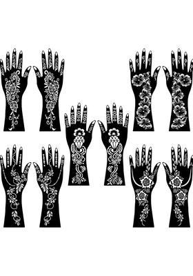 Beautiful Combo Mehndi Stencil Sticker For Quick Apply On Both Hands