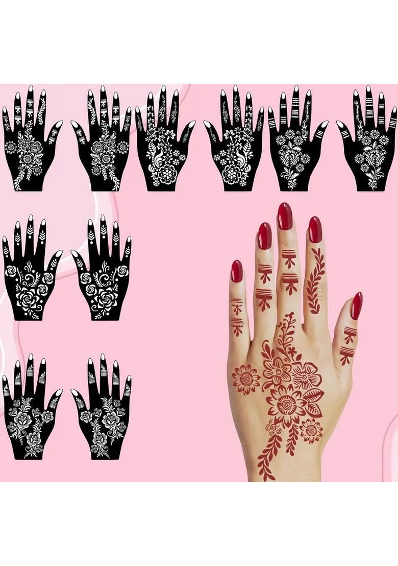 Elegant Style Mehndi Stencil Sticker Combo Design For Daily & Special Wear - Indya