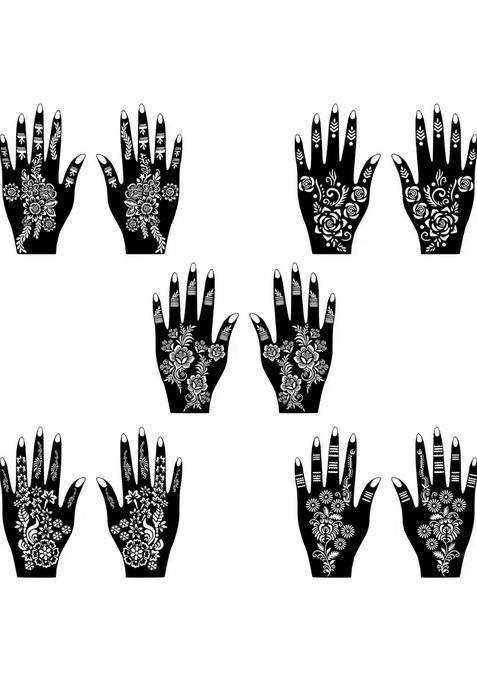 Elegant Style Mehndi Stencil Sticker Combo Design For Daily & Special Wear