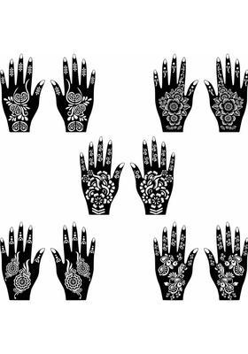 Combo Mehndi Stencil Stickers With Beautiful Floral & Traditional Patterns