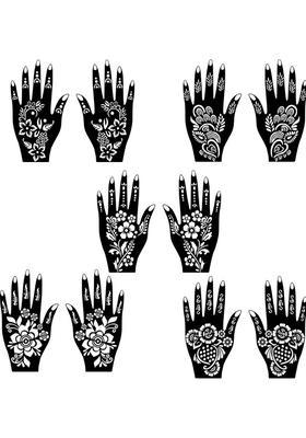 Festive Mehndi Stencil Combo Sticker Collection With Beautiful Hand Art