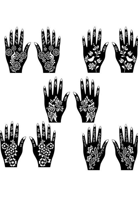 Beautiful Look Combo Mehndi Stencil Sticker Design Set For All Function