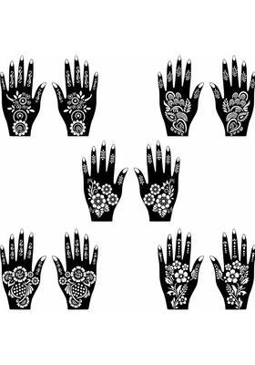 Mandala Mehndi Stencil Sticker Combo Design For Party, Festival & Function