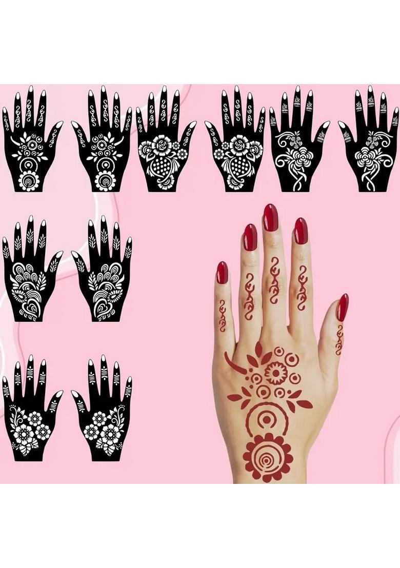 Mandala Mehndi Stencil Sticker Combo Design For Party, Festival & Function - Indya