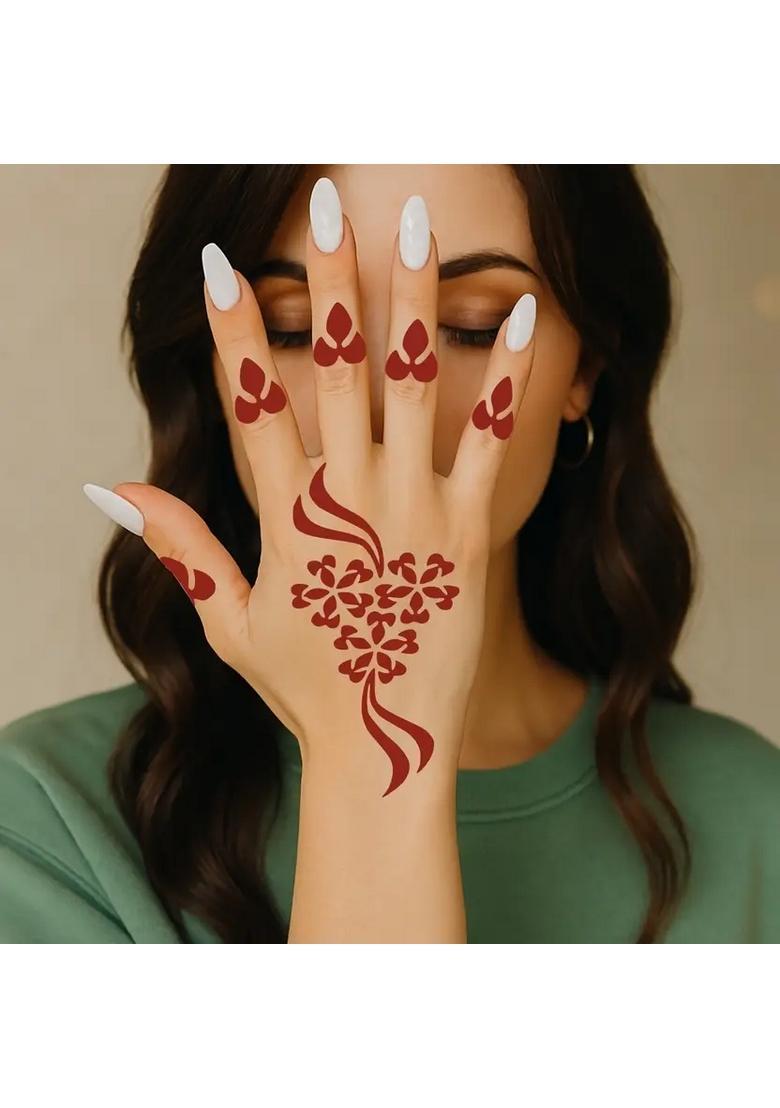 Occasion Wear Mehndi Stencils Sticker Kit For Just Stick & Go - Indya