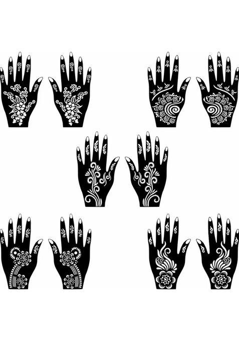 Diy Mehndi Stencil Combo Sticker Set With Multiple Stylish Design