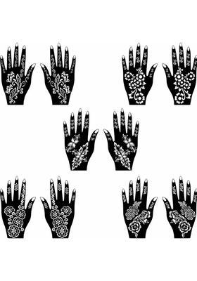 Multi-Pattern Mehndi Stencil Sticker Combo Set With Classic & Modern Henna Style