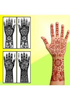 Bridal Both Hand & Fingers Art Stencil Mehndi Sticker Combo For Beginners