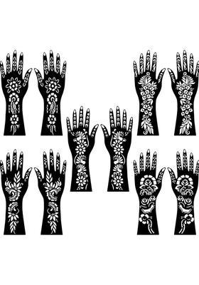 Stylish Combo Mehndi Stencil Stickers For Weddings, Parties, & Festivals
