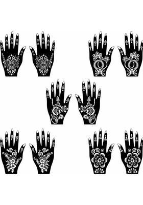 Hand And Foot Mehndi Stencil Combo Stickers With Stylish Design