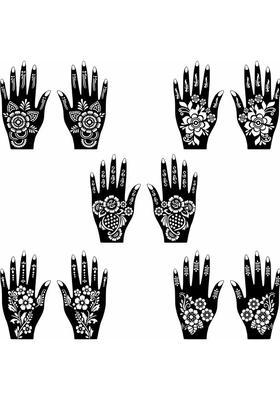 Traditional Mehndi Stencil Sticker Combo Pack For Wedding, Haldi & Festival