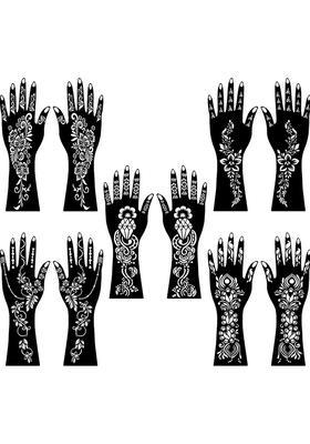 Easy-To-Use Combo Mehndi Stencil Stickers For Bridal, Karwa Chauth, & Occasions