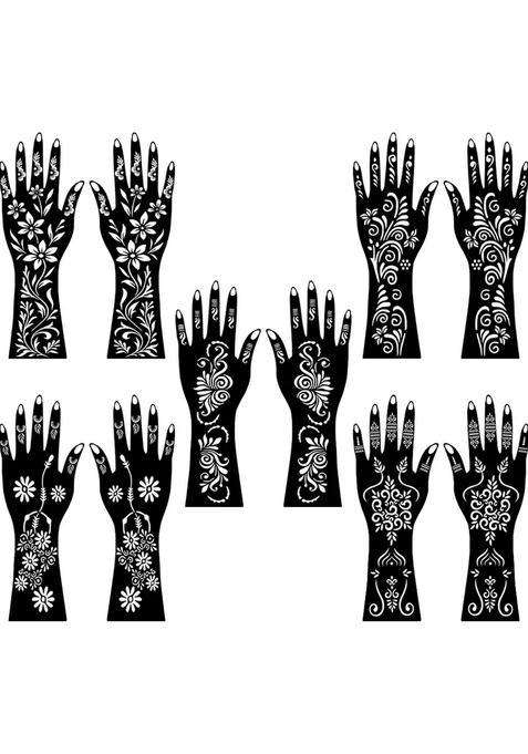 Beautiful & Elegant Combo Mehndi Stencil Sticker For Both Hand Designs