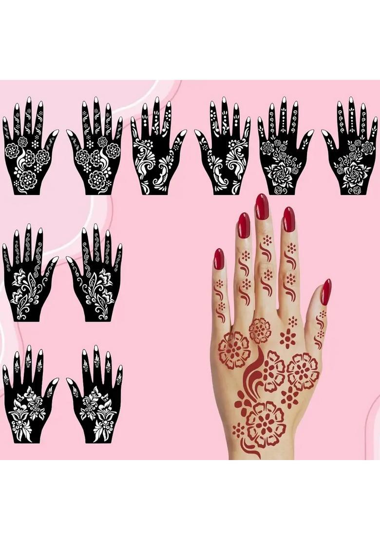 Traditional Mehndi Stencil Sticker Combo Design For All Festival & Events - Indya