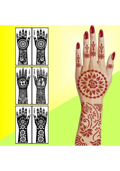Easy Peel & Apply Henna Stencil Sticker Combo For Bride Groom Couple