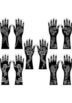 Mehndi Stencil Combo Sticker With Beautiful Traditional Design For All Festival
