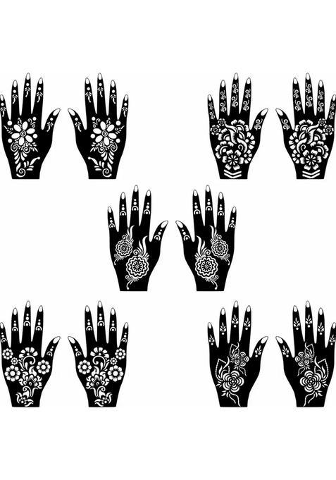 Beautiful Mehndi Stencil Sticker Combo All Festival, Reception