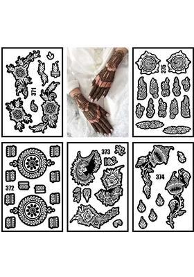 Modern Combo Mehndi Stencil Sticker Set For Full Hand Henna Design
