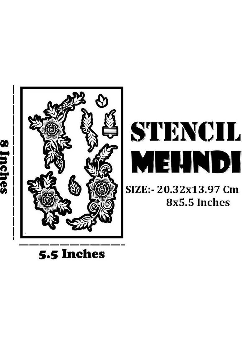 Modern Combo Mehndi Stencil Sticker Set For Full Hand Henna Design - Indya