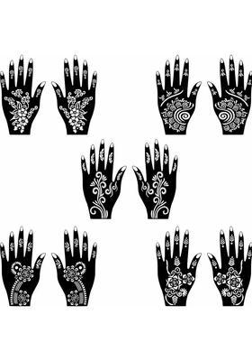 Detailed Mehndi Stencil Combo Stickers For Fun, Fashion, & Traditional Events