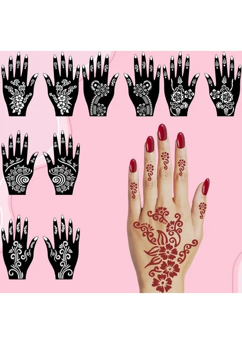 Detailed Mehndi Stencil Combo Stickers For Fun, Fashion, & Traditional Events - Indya