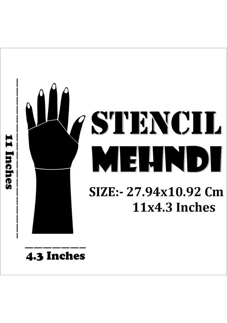 Henna Floral Back Hand Stencil Sticker Temporary Tattoo For Wedding Season - Indya