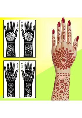 Henna Floral Back Hand Stencil Sticker Temporary For Wedding Season