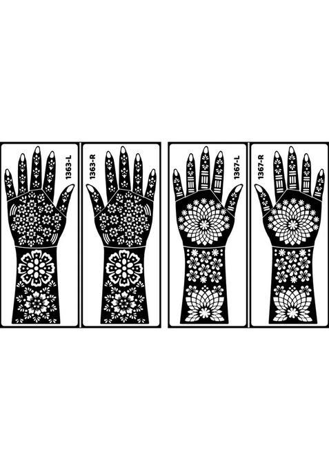 Mandala Flower Mehndi Stencil Sticker For Kids And Adults Quick Henna