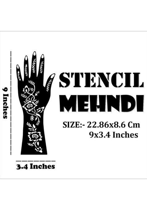 Multi-Use Combo Mehndi Stencil Sticker With Hand, & Finger Design