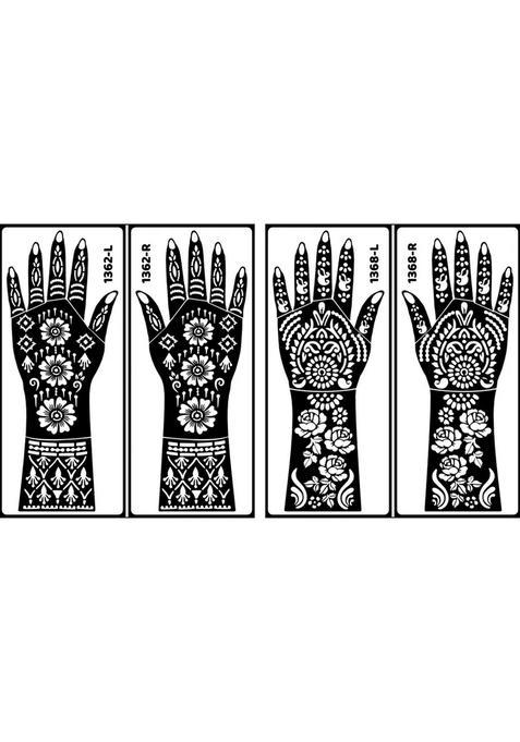 Floral Back Hand Stencil Mehndi Sticker For Women & Girls With Beautiful Design