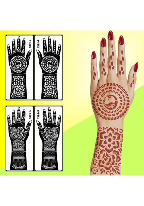 Stencil Mehndi Sticker Combo Beautiful Hand Art For Weddings & Engagements