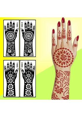 Beautiful Floral Back Hand Mehndi Stencil Temporary Sticker For Wedding