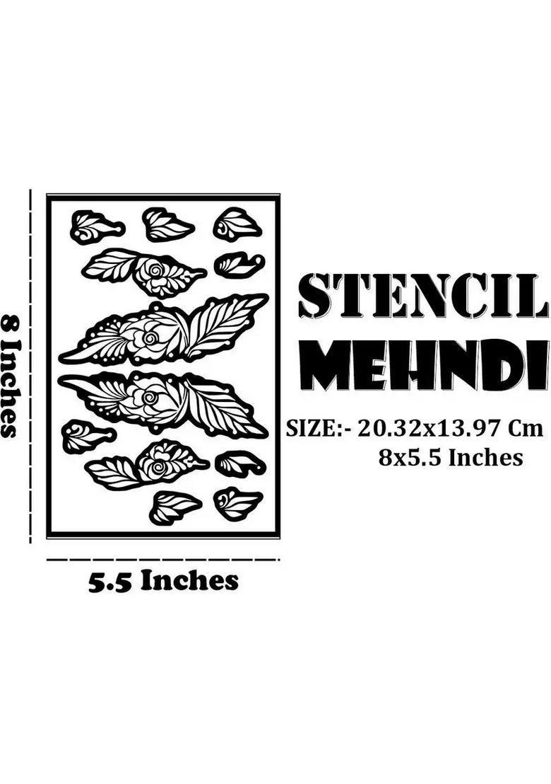 Full Hand Combo Mehndi Stencil Stickers For Palm Finger Wrist & Back Hand - Indya