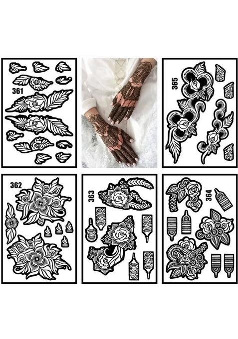 Full Hand Combo Mehndi Stencil Stickers For Palm Finger Wrist & Back Hand