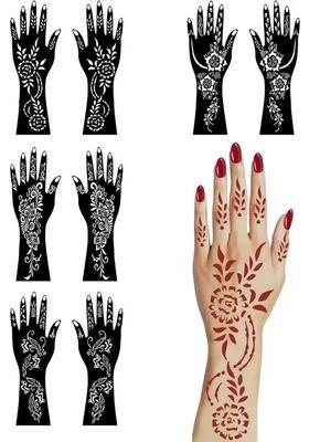 Beautiful Mehndi Stencil Sticker Combo For Women And Girls Henna Designs