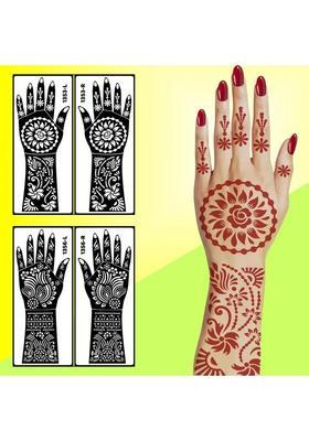 Bridal Both Hand Combo Mehndi Stencil Sticker Beautiful Floral Patterns