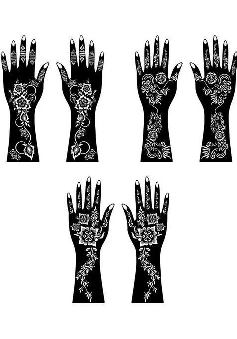 Elegant Rose Mehndi Stencil Sticker For Ladies Who Love Flower Hand Style