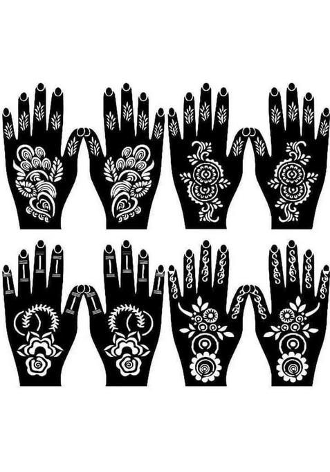 Hand Finger Face Body Henna Art Tattoo Stencil