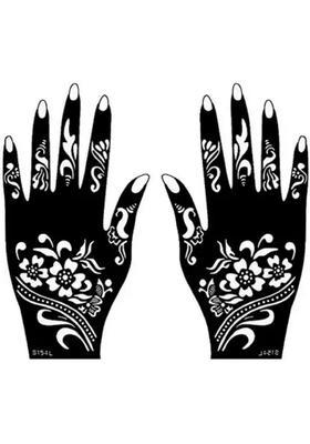Henna Tattoo Stencil (Set Of 2) Women Girls Hand Finger Body Paint