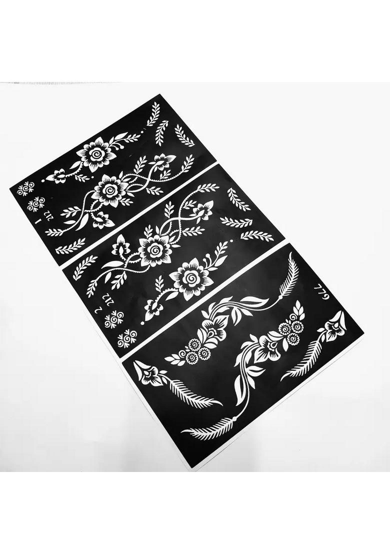 Henna Tattoo Stencil Women,Girls & Kids Hand Finger Paint Temporary Tattoo - Indya