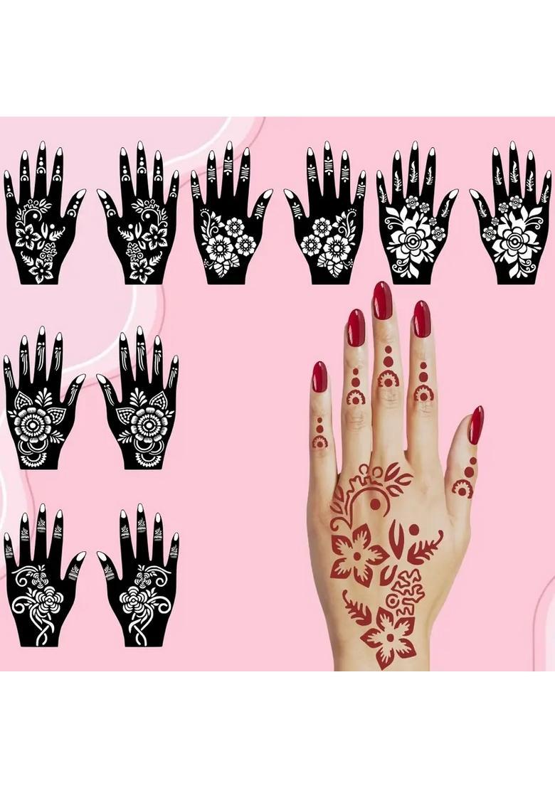 Quick Mehndi Stencil Combo Stickers Set For All Function & Big Day - Indya