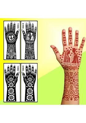 Hand & Fingers 2 Pack Of Combo Mehndi Stencil Sticker For Women Perfect
