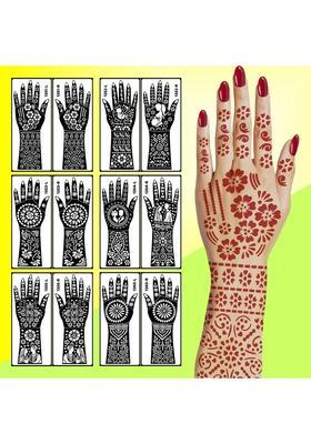 Full Hand Combo Mehndi Stencil Sticker Set For Baby Shower & All Occasions