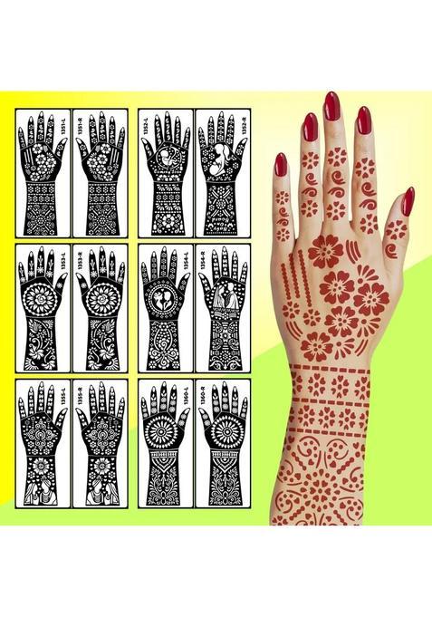Full Hand Combo Mehndi Stencil Sticker Set For Baby Shower & All Occasions