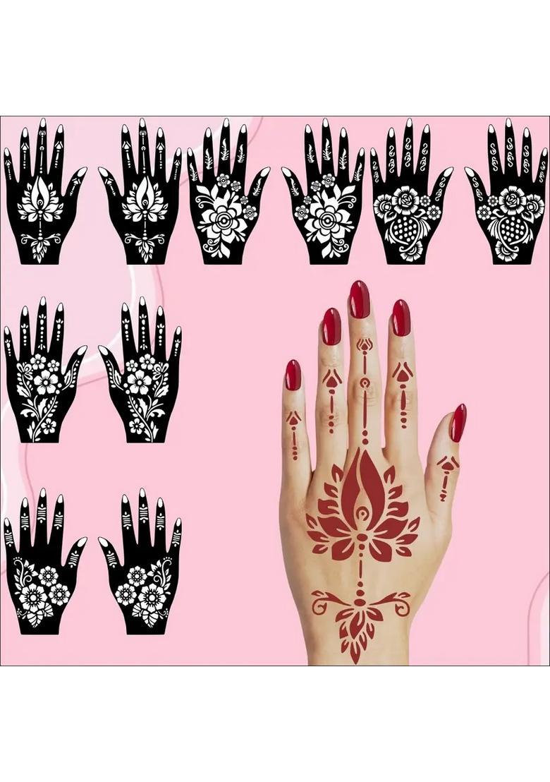 Traditional Henna Stencil Sticker Combo Pack For Reception, Function & Party - Indya